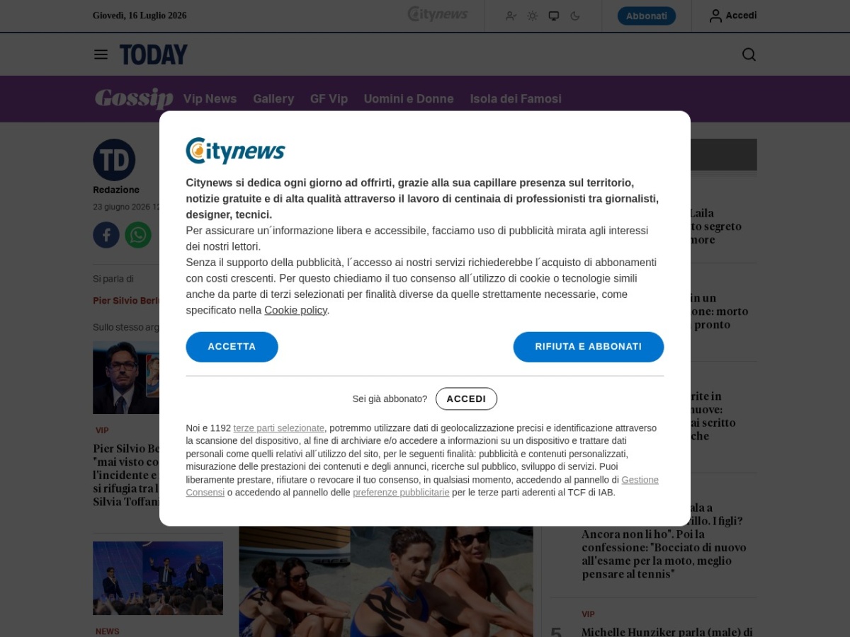 Screenshot of Pier Silvio Berlusconi Incidente
